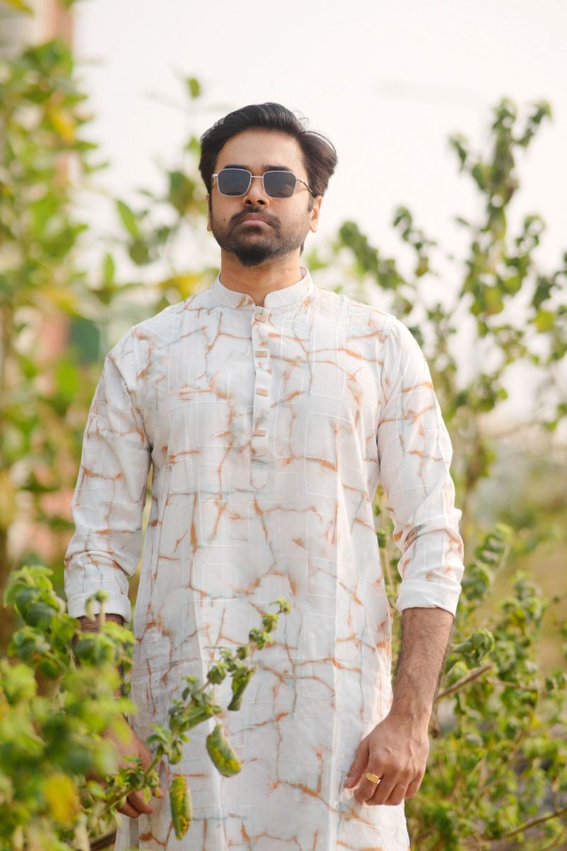 Print White Panjabi