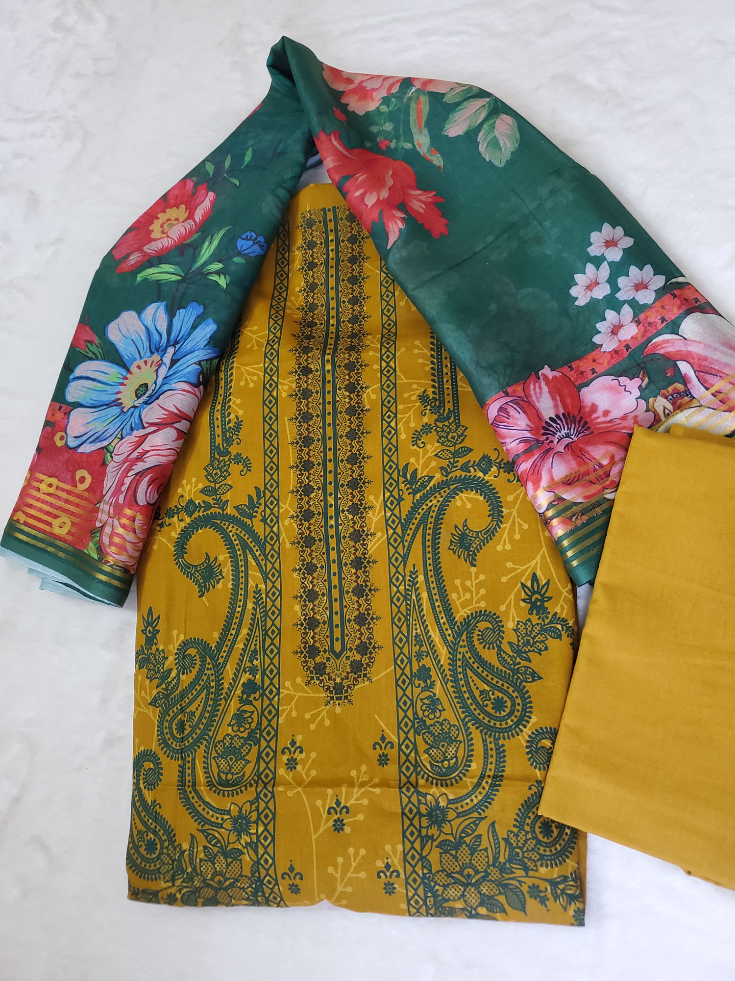 কটন থ্রি-পিস (আনস্টিচড)