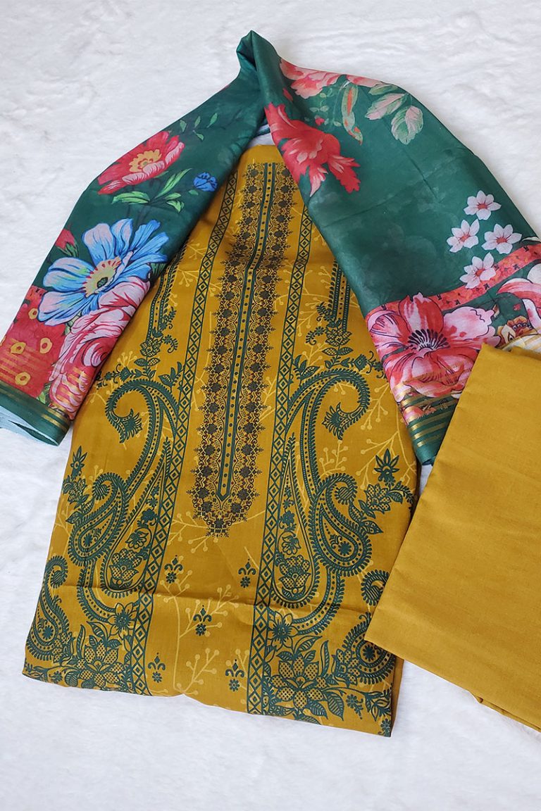 কটন থ্রি-পিস (আনস্টিচড)